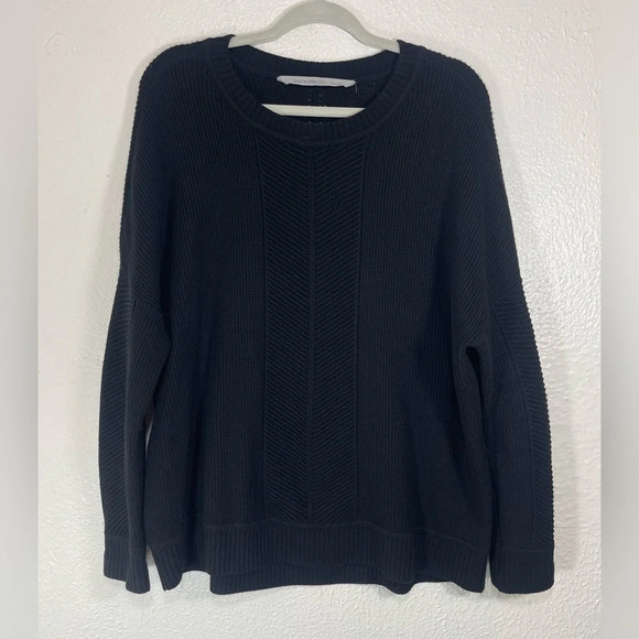 Athleta Wool Cashmere Blend Black Round neck Pullover Sweater Women’s Large - Picture 1 of 14